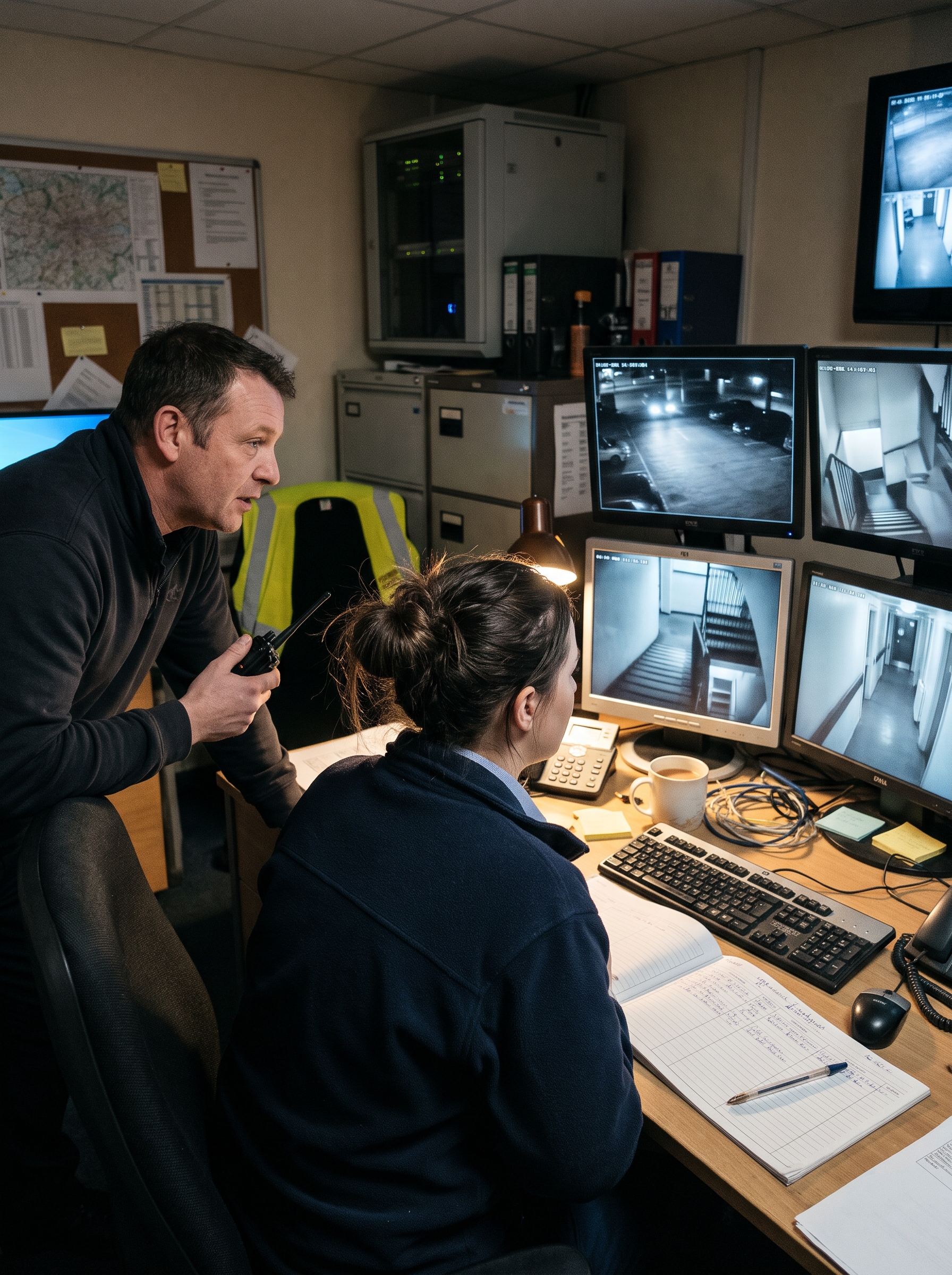 HK Security control room and officers on duty